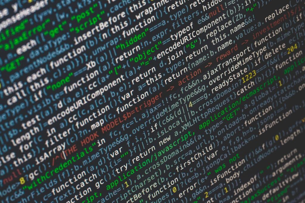 Code op een donker scherm